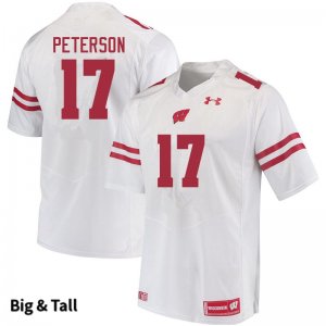 Men's Wisconsin Badgers NCAA #17 Darryl Peterson White Authentic Under Armour Big & Tall Stitched College Football Jersey HX31L28GG